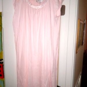 Miss Elaine 2X pink eyelet romantic cotton nightgown